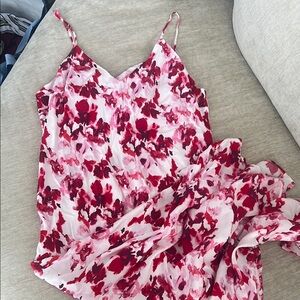 A New Day Red and Pink Sundress Sleeveless Midi